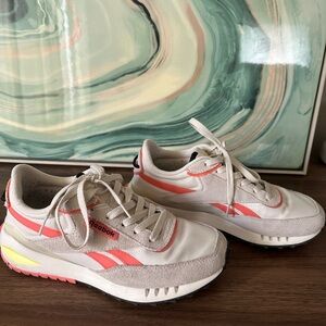 Reebok White and Pink Sneakers